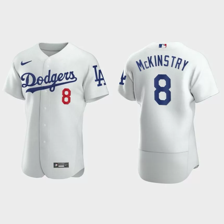 Zach McKinstry #8 Los Angeles Dodgers Authentic Home Jersey – White