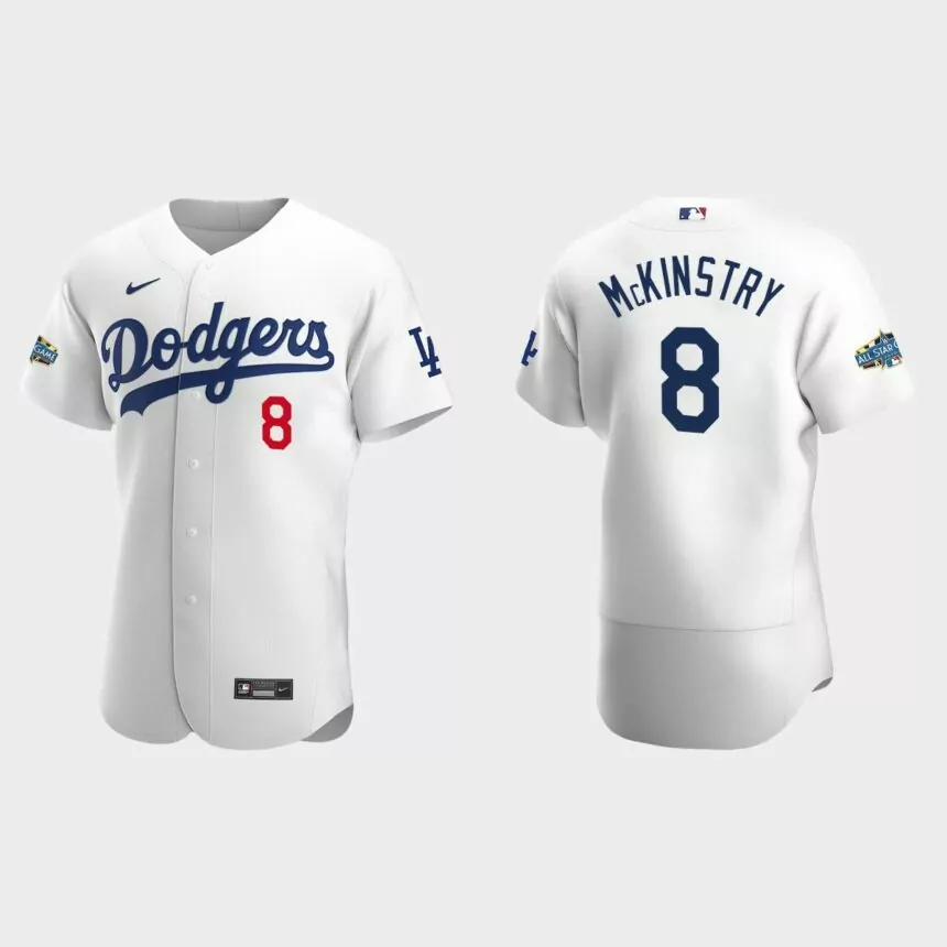 Zach McKinstry #8 Los Angeles Dodgers Home Authentic Patch Jersey – White
