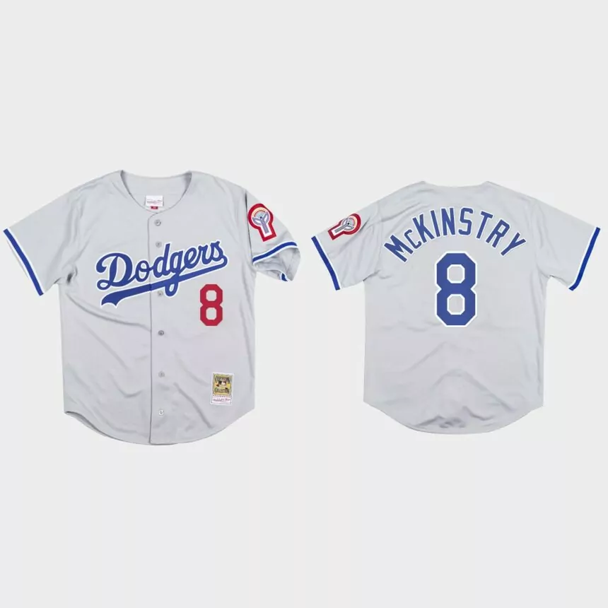 Zach McKinstry #8 Los Angeles Dodgers Mitchell & Ness 1981 Authentic Jersey – Gray