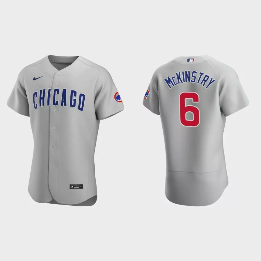 Zach McKinstry Chicago Cubs Authentic Road Jersey – Gray
