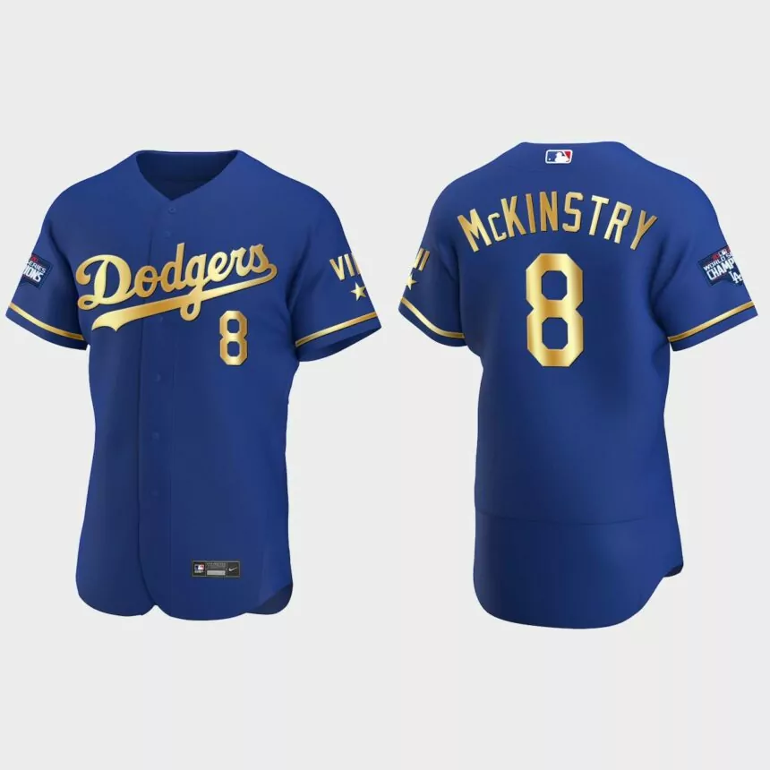 Zach McKinstry Los Angeles Dodgers 2021 Gold Program World Series Champions Jersey – Royal