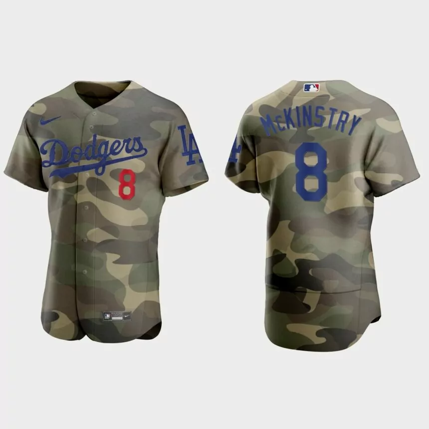 Zach McKinstry Los Angeles Dodgers 2021 National Armed Forces Day Authentic Jersey – Camo