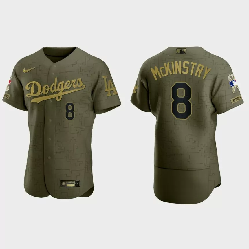 Zach McKinstry Los Angeles Dodgers 2021 Salute to Service Digital Camo Jersey – Green