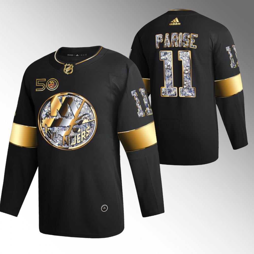 Zach Parise Islanders #11 Black 50th Anniversary Golden Diamond Jersey