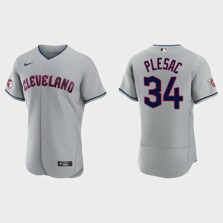 Zach Plesac Cleveland Guardians Authentic Jersey – Gray