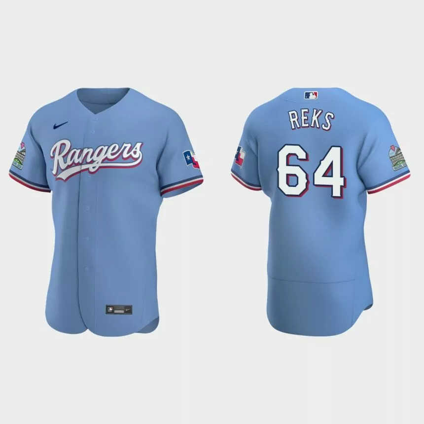 Zach Reks Texas Rangers Authentic Alternate Jersey – Light Blue