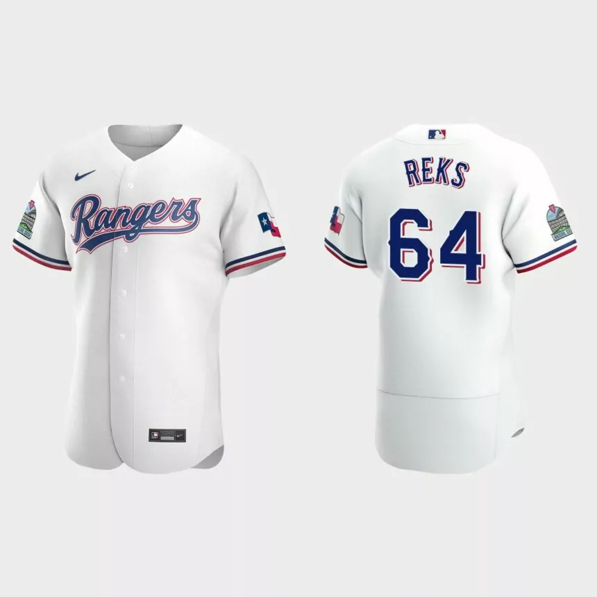 Zach Reks Texas Rangers Authentic Home Jersey – White