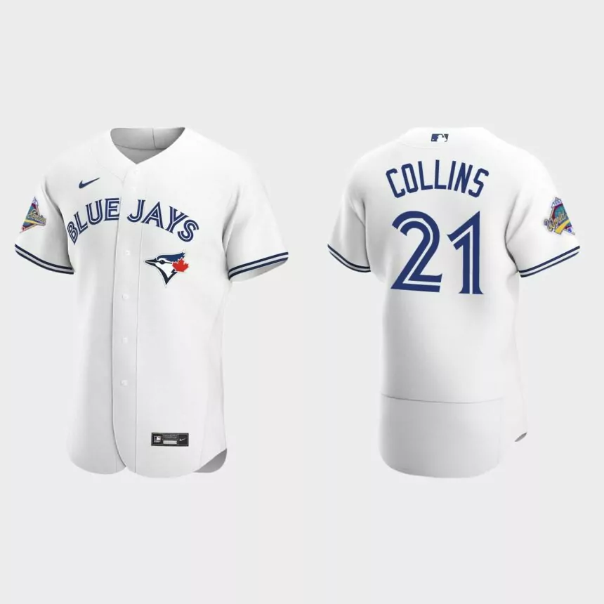Zack Collins Toronto Blue Jays 1992 World Series Patch Authentic Jersey – White