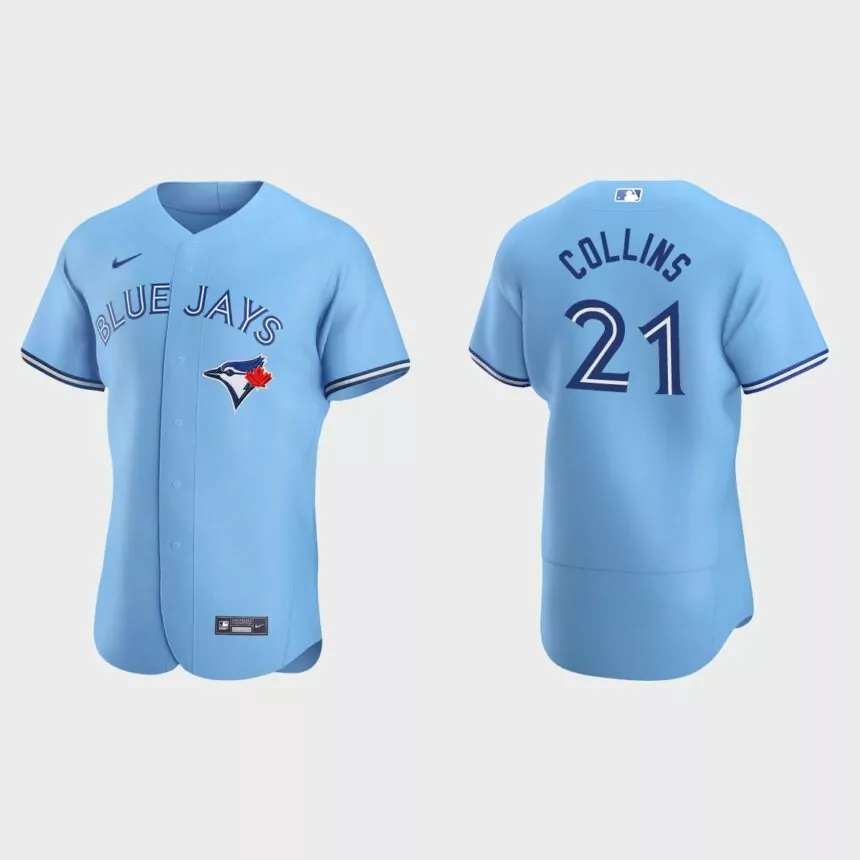 Zack Collins Toronto Blue Jays Authentic Home Jersey – Powder Blue