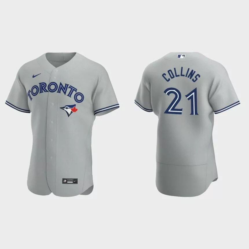 Zack Collins Toronto Blue Jays Authentic Road Jersey – Gray