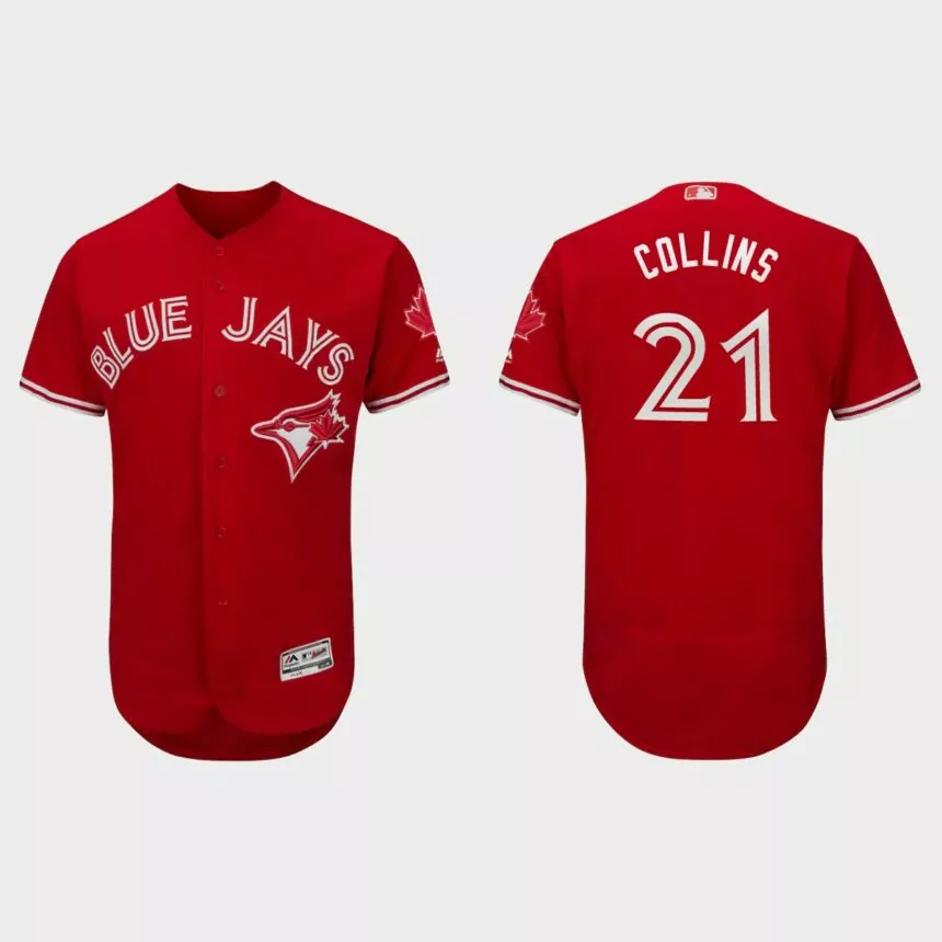 Zack Collins Toronto Blue Jays Canada Day Flex Base Jersey – Scarlet