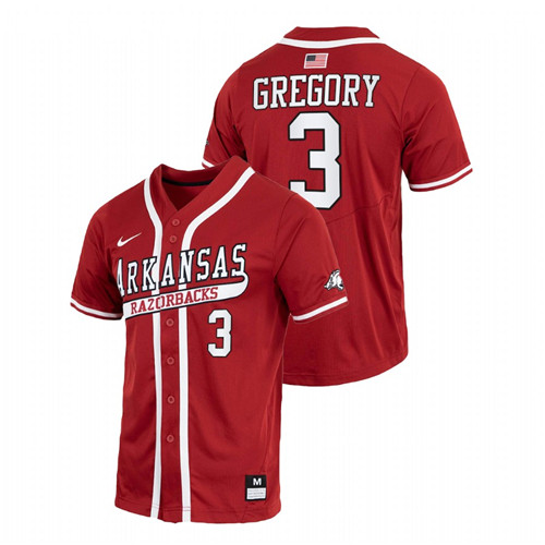 Zack Gregory Arkansas Razorbacks Cardinal College Baseball Throwback Jersey