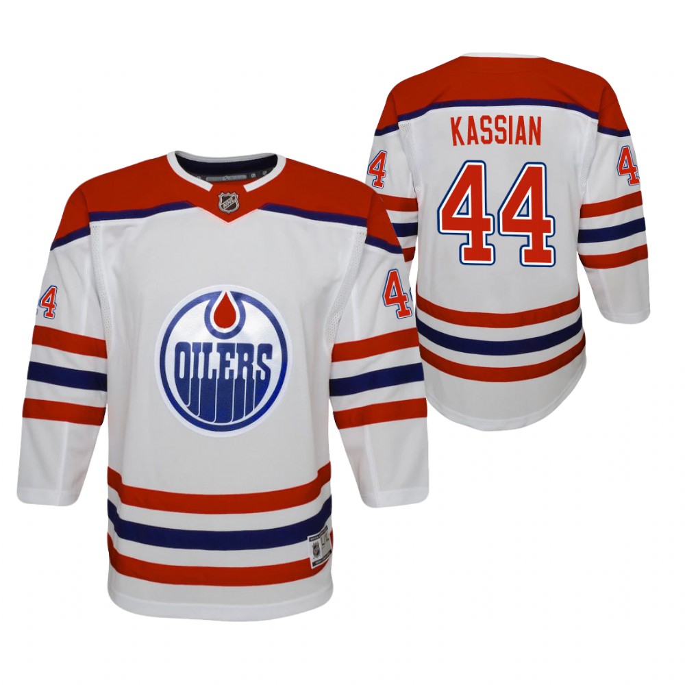 Zack Kassian Edmonton Oilers 2021 Reverse Retro White Youth Jersey Replica