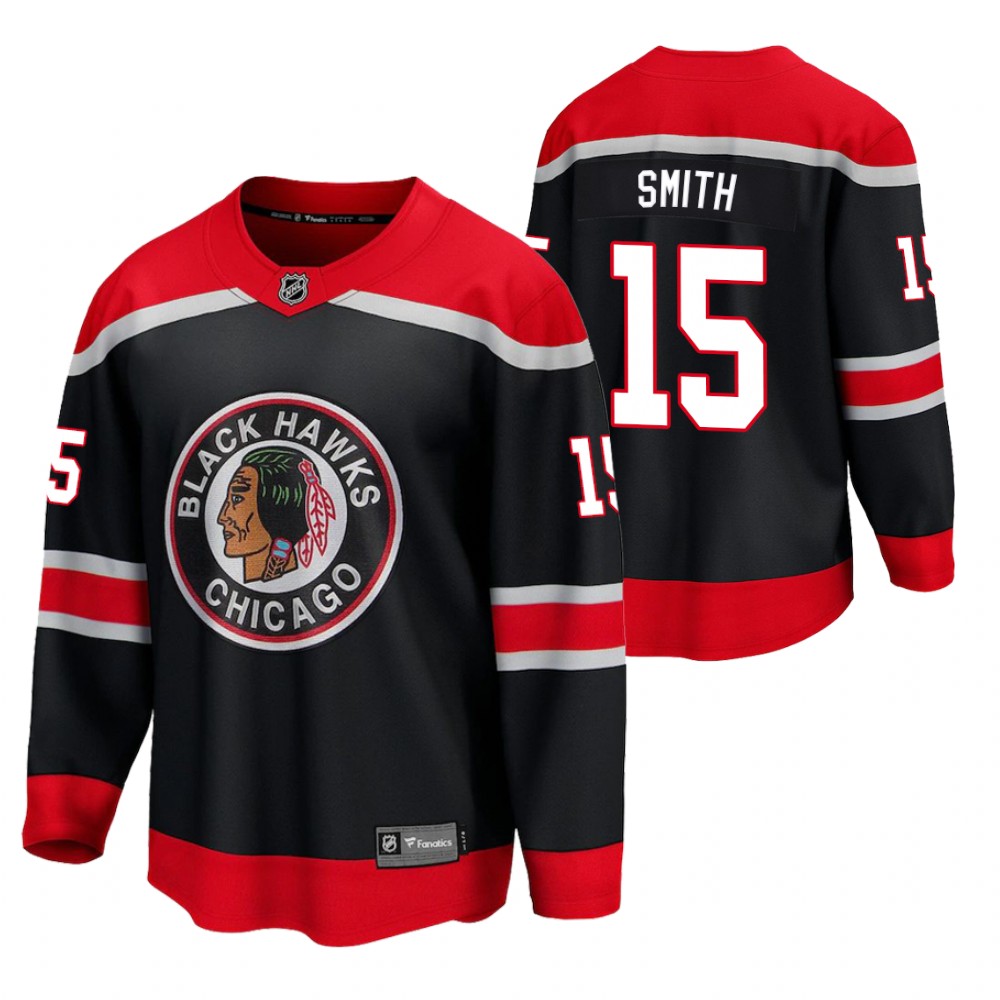 Zack Smith Blackhawks 2021 Reverse Retro Black Jersey Special Edition