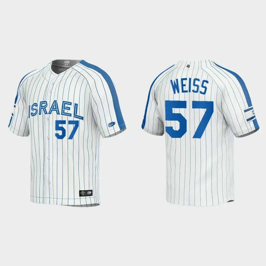Zack Weiss Israel Baseball 2023 World Baseball Classic Jersey – White