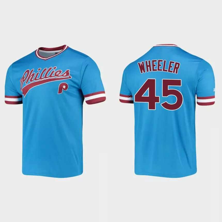Zack Wheeler Philadelphia Phillies Cooperstown Collection Stitches Jersey – Light Blue