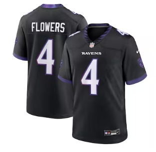 Zay Flowers Baltimore Ravens Nike Alternate Game Jersey - Black