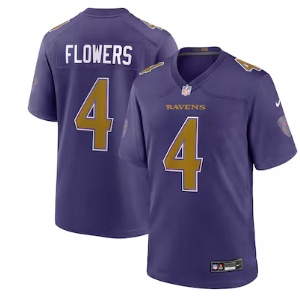 Zay Flowers Baltimore Ravens Nike Alternate Game Jersey - Purple