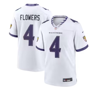 Zay Flowers Baltimore Ravens Nike Game Jersey - White