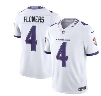 Zay Flowers Baltimore Ravens Nike Vapor F.U.S.E. Sewn Down Limited Jersey - White