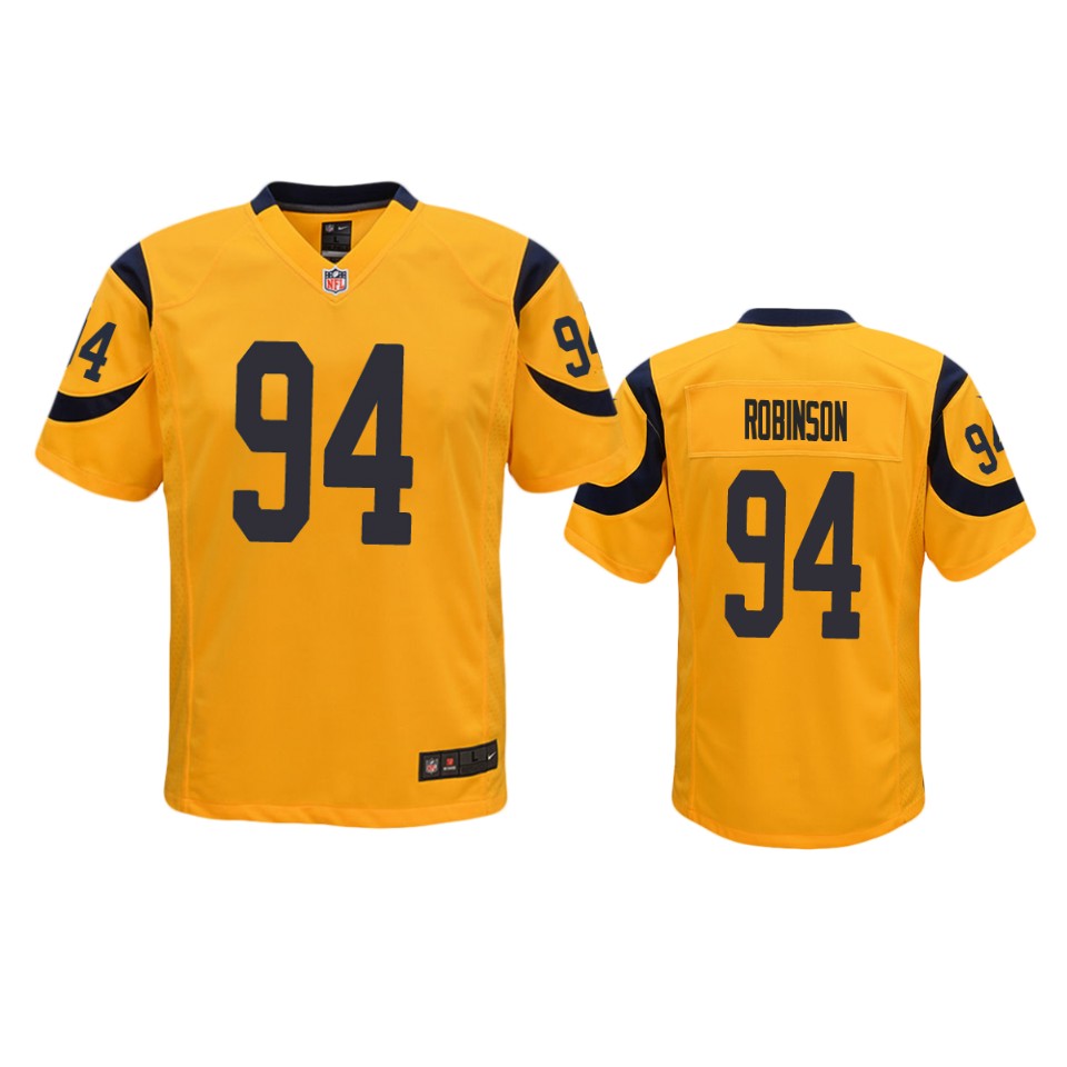 a'shawn robinson rams gold color rush game jersey