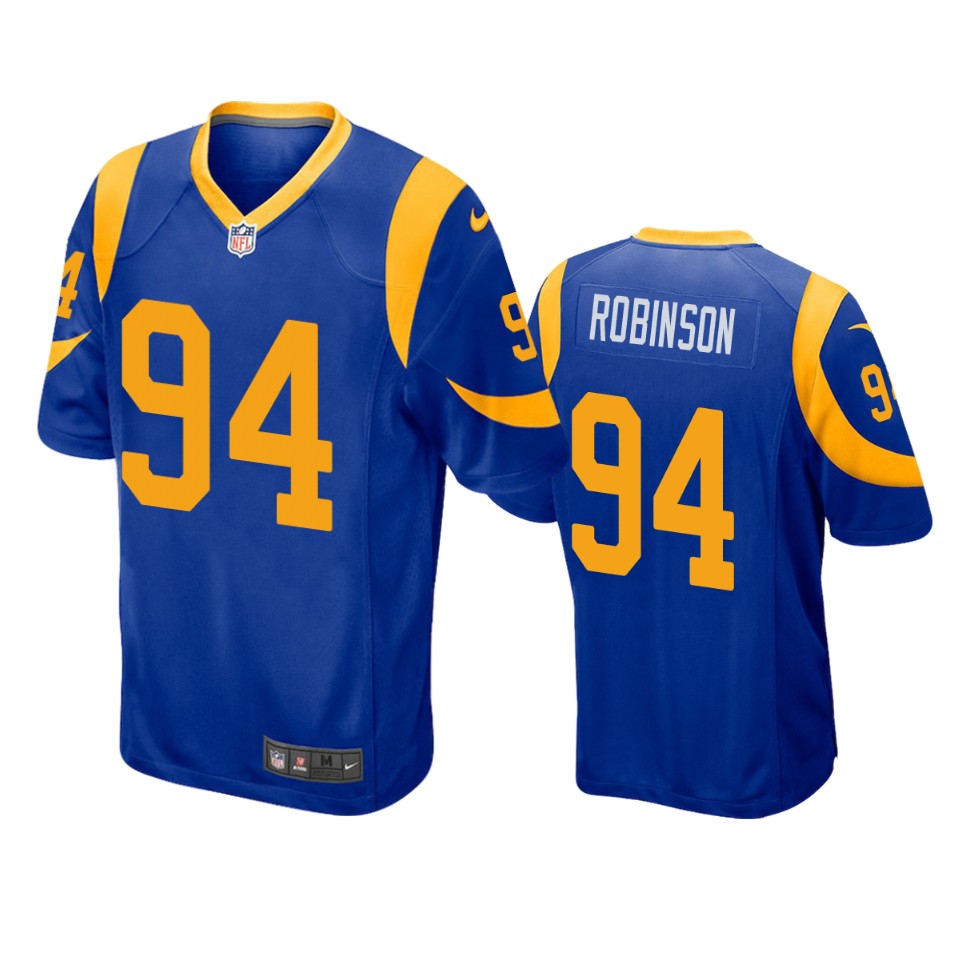 a'shawn robinson rams royal game jersey
