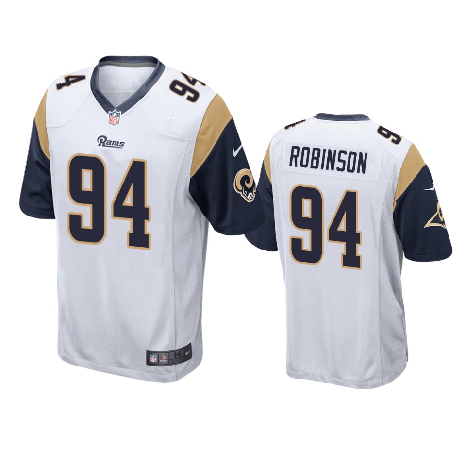 a'shawn robinson rams white game jersey