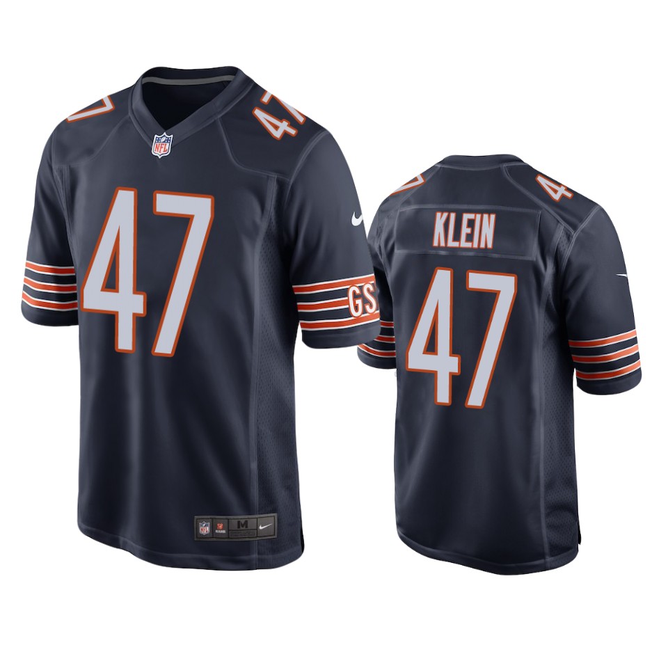 a.j. klein bears navy game jersey