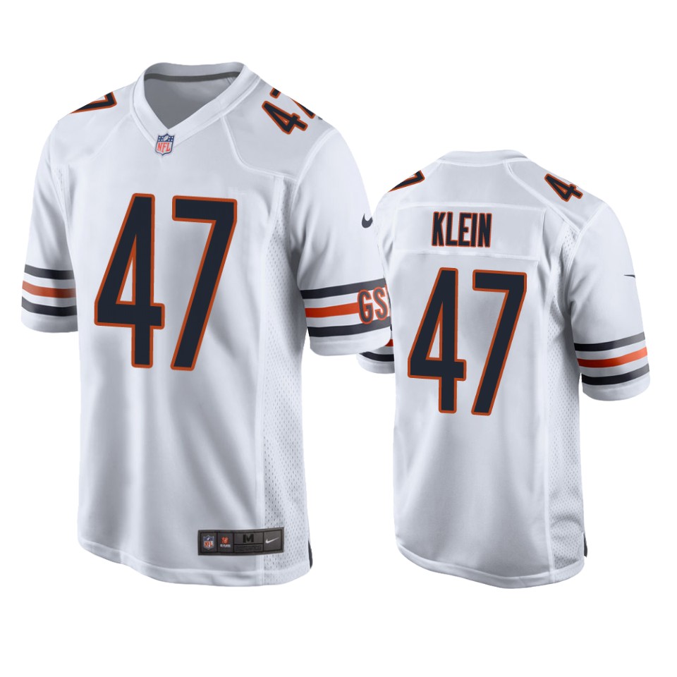 a.j. klein bears white game jersey