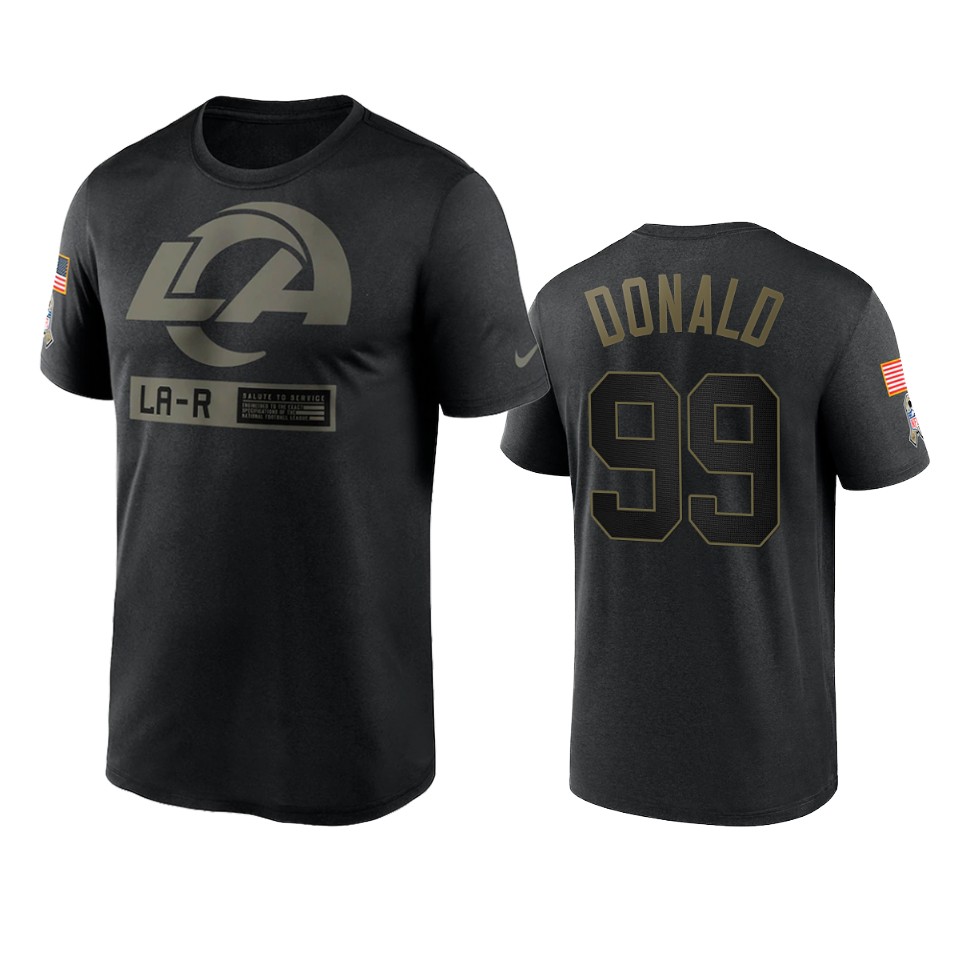 aaron donald rams black 2020 salute to service team logo t shirt
