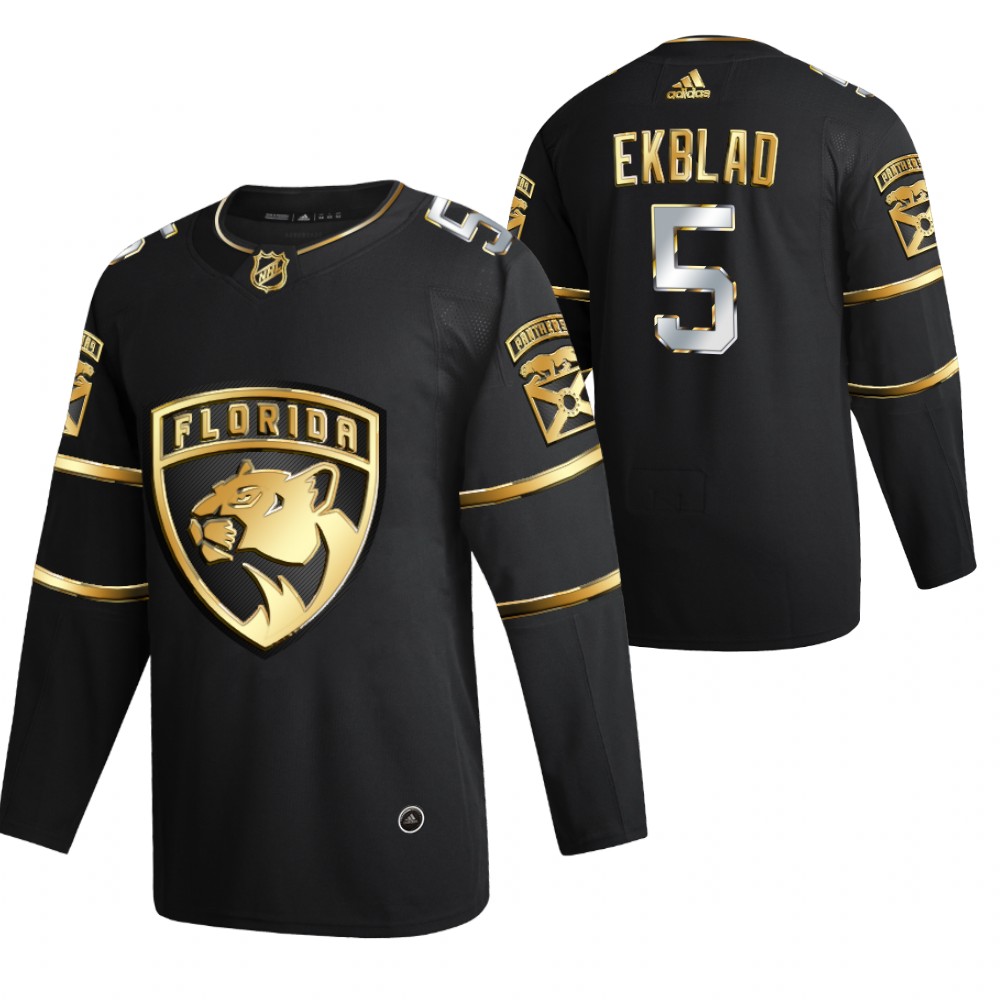 aaron ekblad Florida Panthers Black 2021 Golden Edition Jersey Limited Authentic