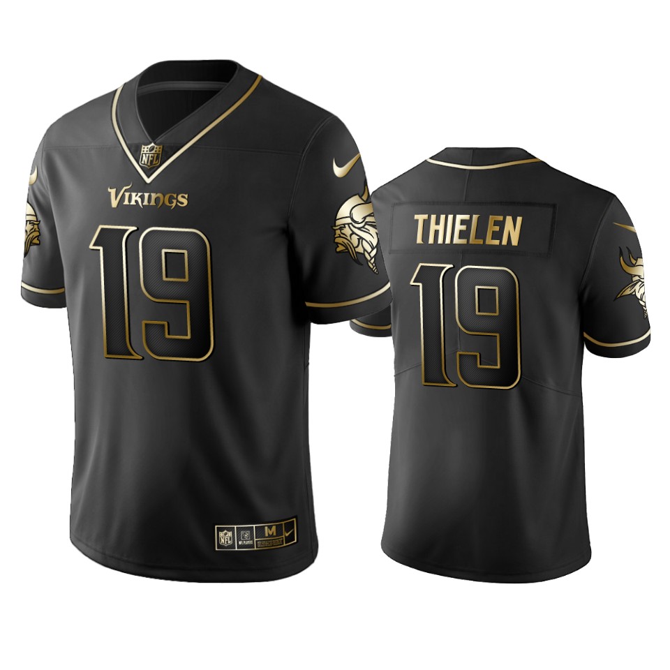 adam thielen vikings black golden edition jersey