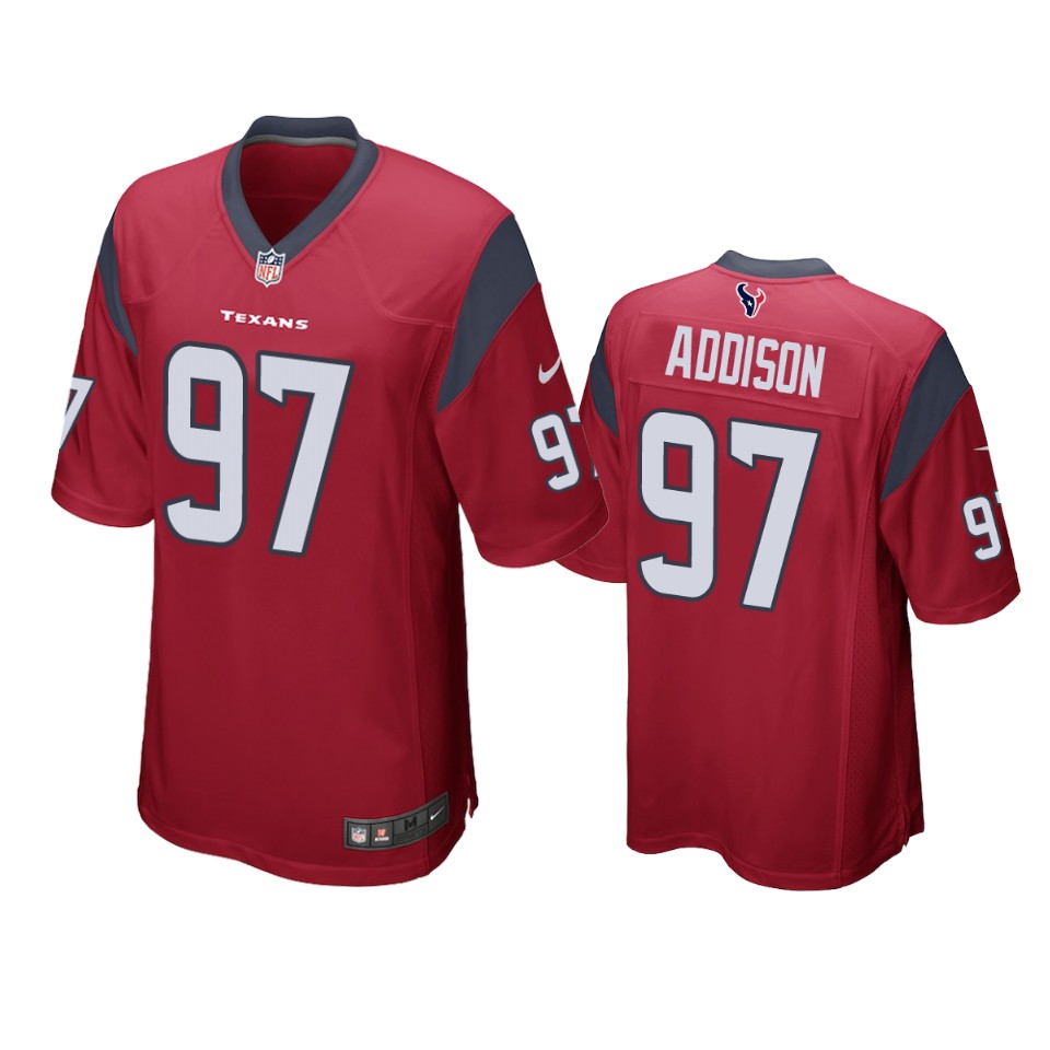 addison texans red game jersey