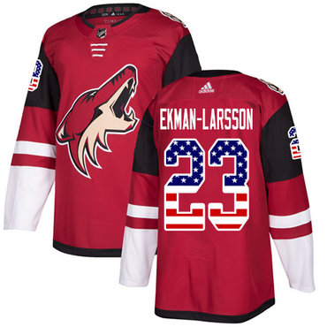adidas Coyotes #23 Oliver Ekman-Larsson Maroon Home Authentic USA Flag Stitched Youth NHL Jersey