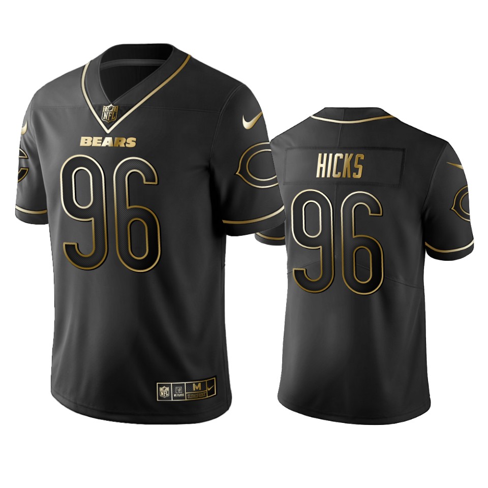 akiem hicks bears black golden edition jersey