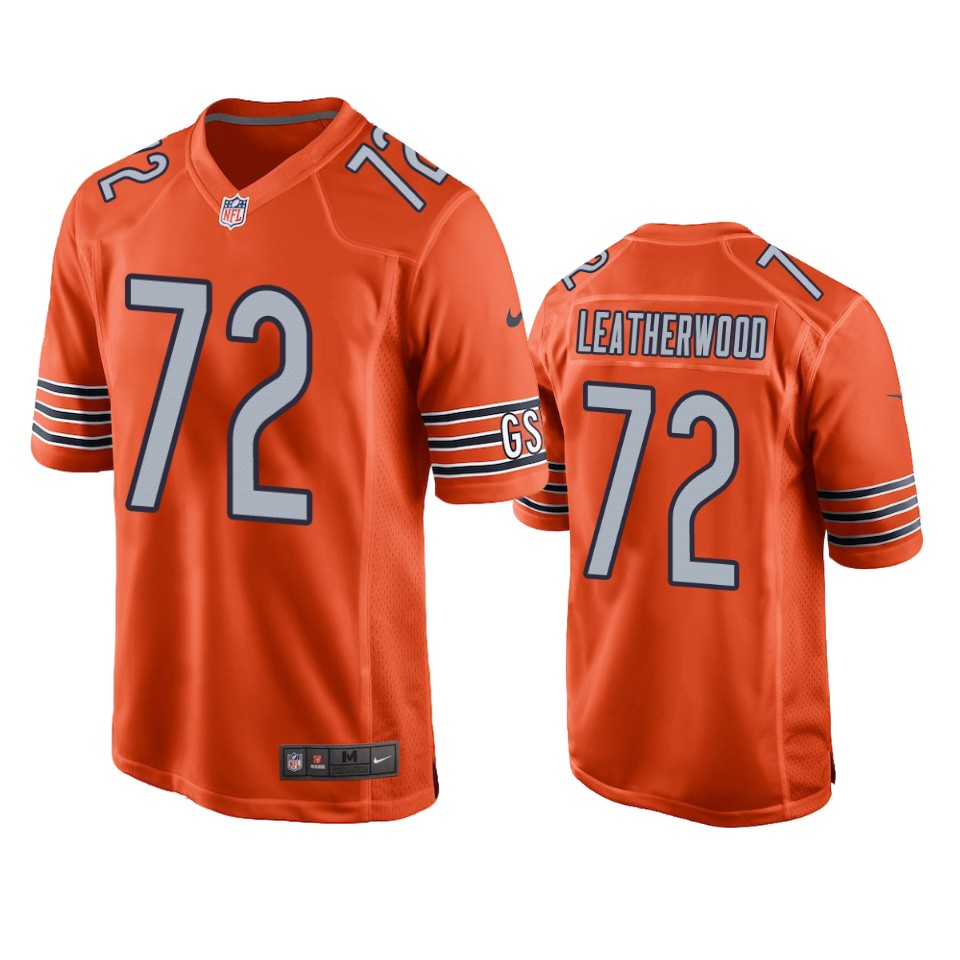 alex leatherwood bears orange alternate game jersey
