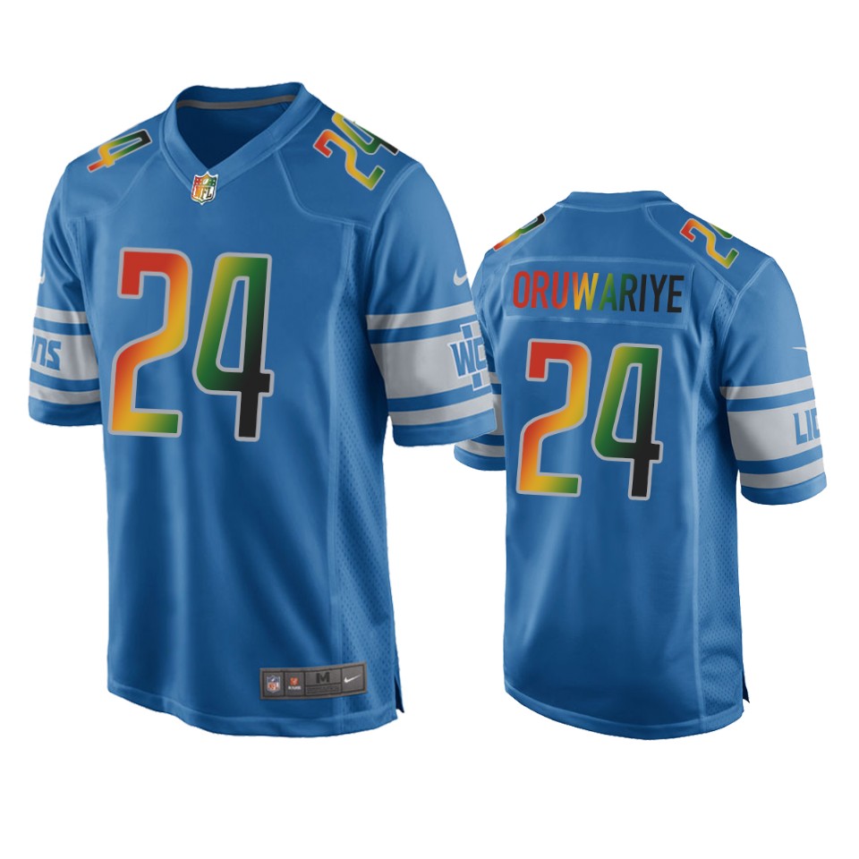 amani oruwariye lions blue juneteenth freedom day jersey