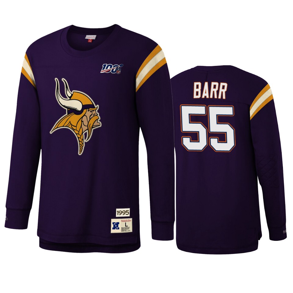 anthony barr vikings purple nfl 100 long sleeve t shirt