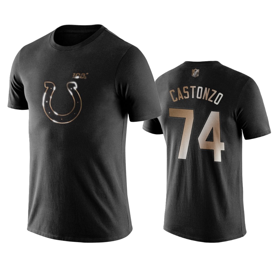 anthony castonzo colts black golden 100th season t shirt