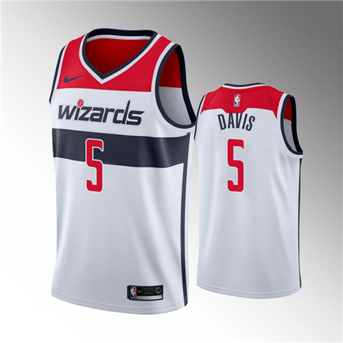 Washington Wizards Johnny Davis White stitched Jersey #5