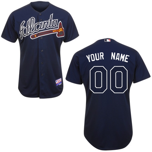 atlanta braves personalized custom blue jersey