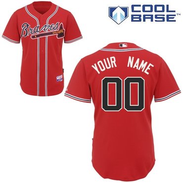 atlanta braves personalized custom red jersey
