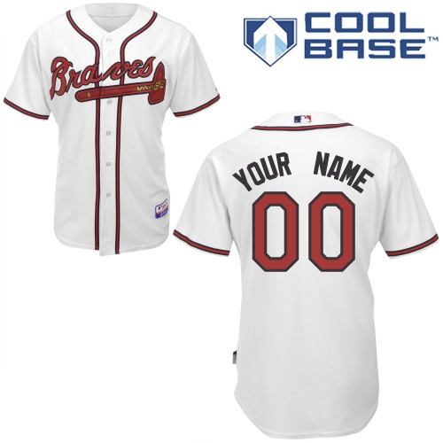atlanta braves personalized custom white jersey