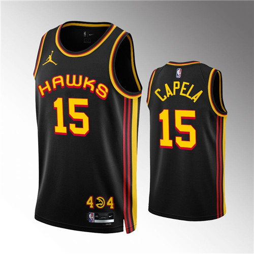 Atlanta Hawks Clint Capela 2022-23 Statement Edition Black stitched Jersey #15