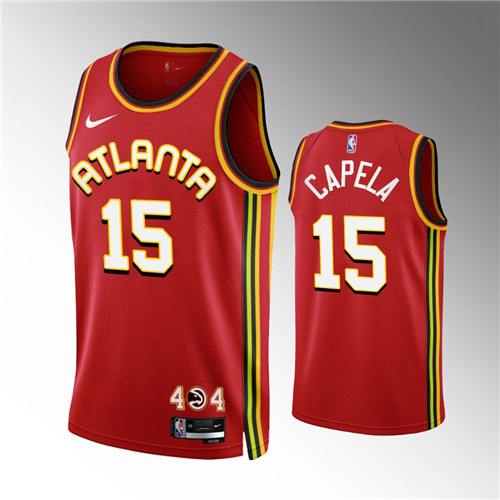 Atlanta Hawks Clint Capela 2022-23 Icon Edition Red stitched Jersey #15