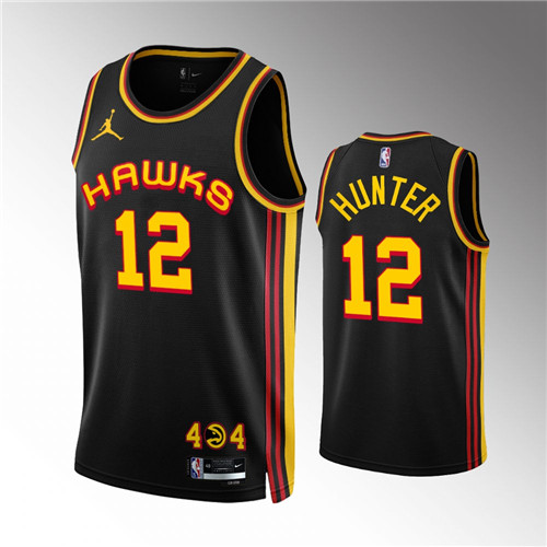 Atlanta Hawks De'Andre Hunter 2022-23 Statement Edition Black stitched Jersey #12