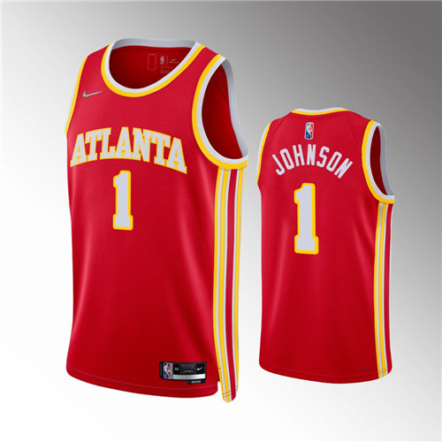 Atlanta Hawks Jalen Johnson 2021-22 75th Anniversary Icon Red stitched Jersey #1