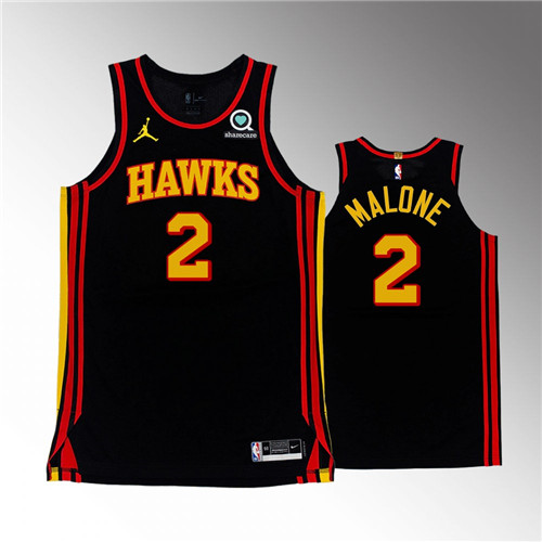 Atlanta Hawks Moses Malone Statement Black Authentic stitched Jersey #2