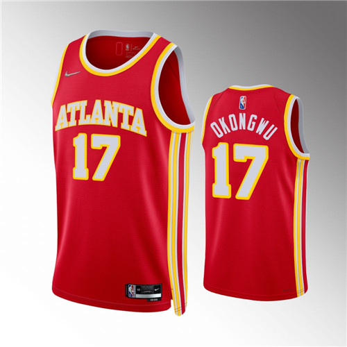 Atlanta Hawks Onyeka Okongwu 2021-22 75th Anniversary Icon Red stitched Jersey #17