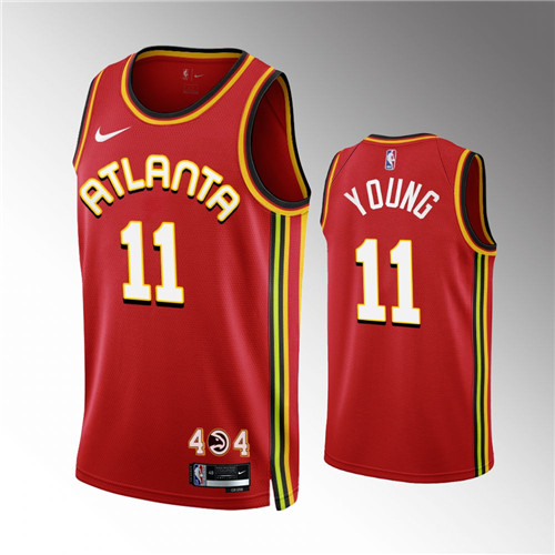 Atlanta Hawks Trae Young 2022-23 Icon Edition Red stitched Jersey #11